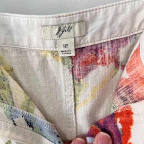 J Jill Cotton A-line Floral Skirt Women’s Size 12 Mulit Colors - Picture 9 of 13